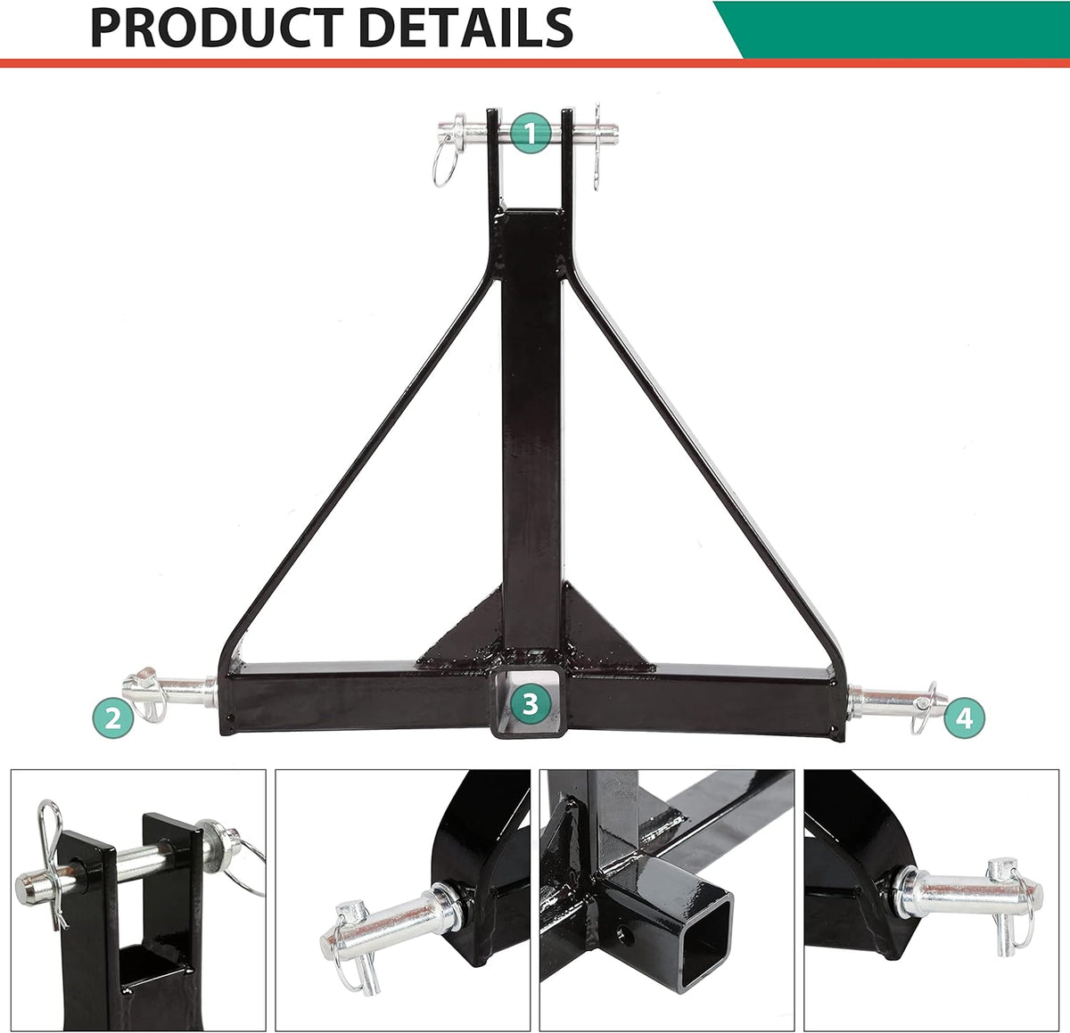 3 Point 2 Receiver Trailer Hitch Drawbar Adapter Pack of 2 P92351