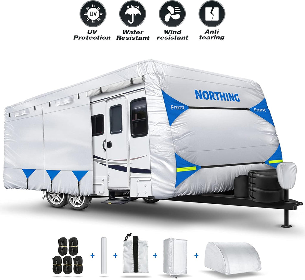 Silver Coating Travel Trailer RV Cover for 27-30 ft Q4114