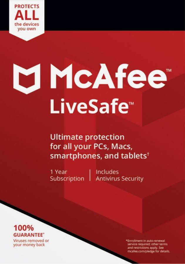 McAfee LiveSafe 2020 - 1 Year Y3965