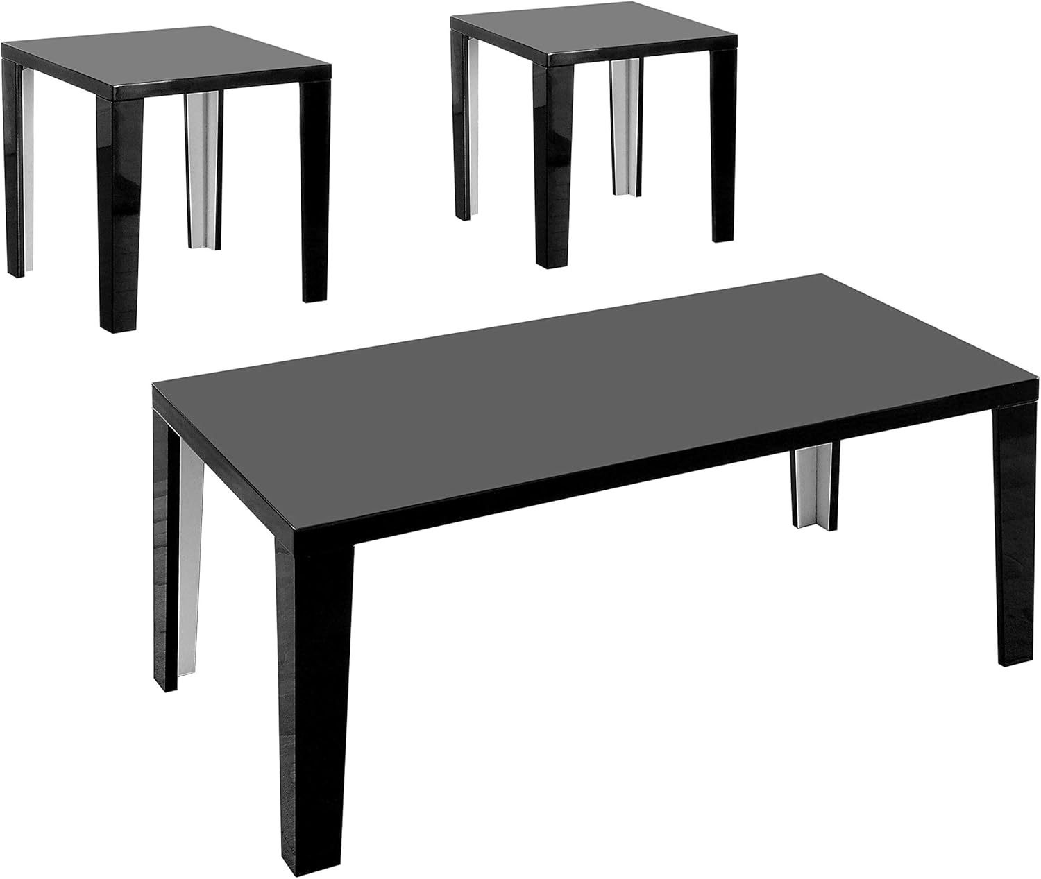 3-Piece Accent Table Set Black C1061