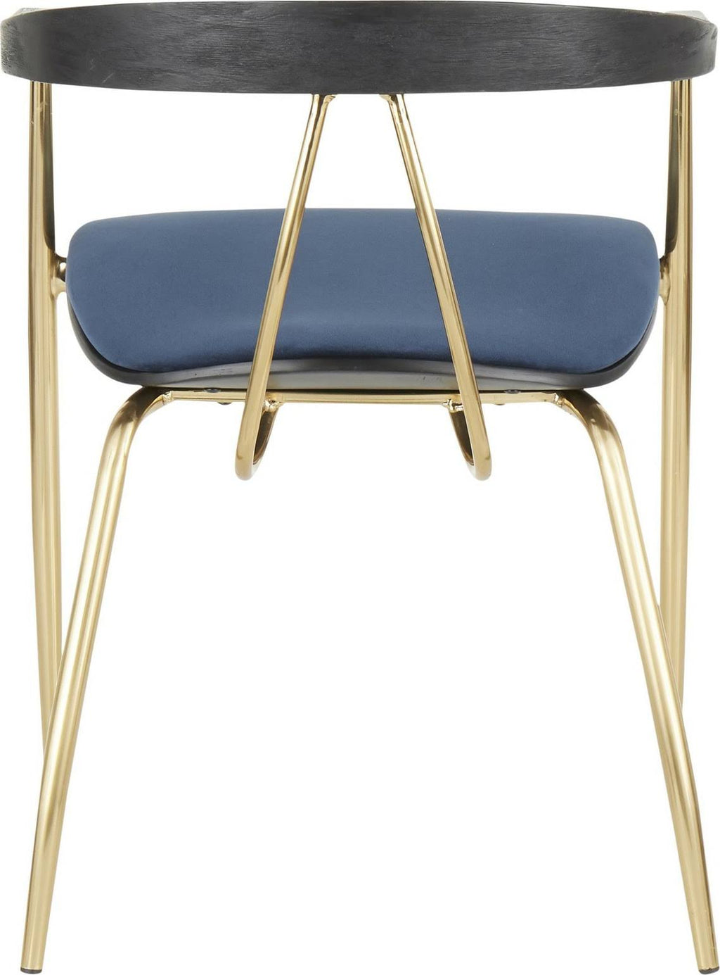 Blue Velvet Gold Metal Chair Set of 2 U41755