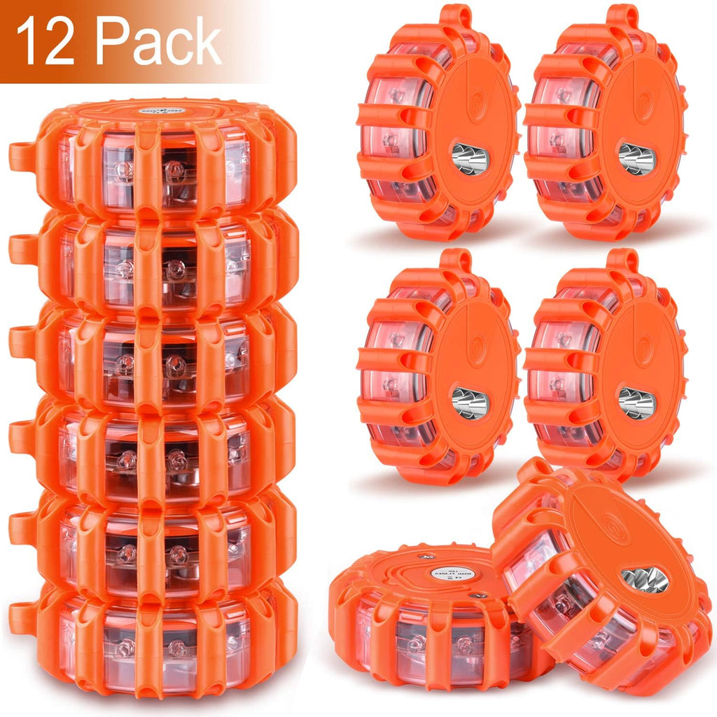 12 Pack LED Road Flares with Hook and Magnetic Base W5749