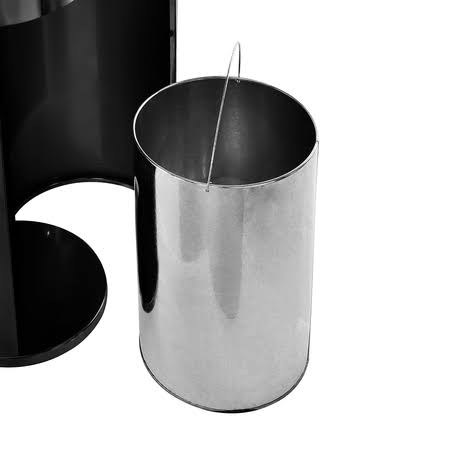 Black Floor Stand Gym Wipe Dispenser with Built-in Trash Can R356652