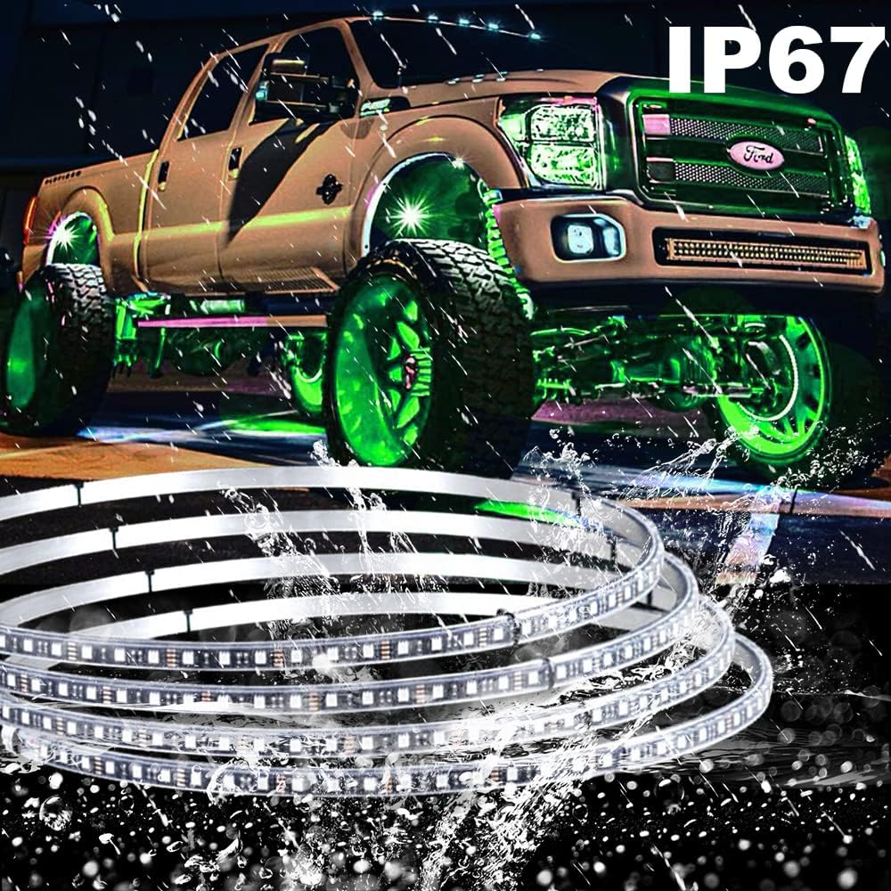 15.5 in Single Row Wheel Lights Kit (4pcs) with Turn Signal and Braking Function P93623