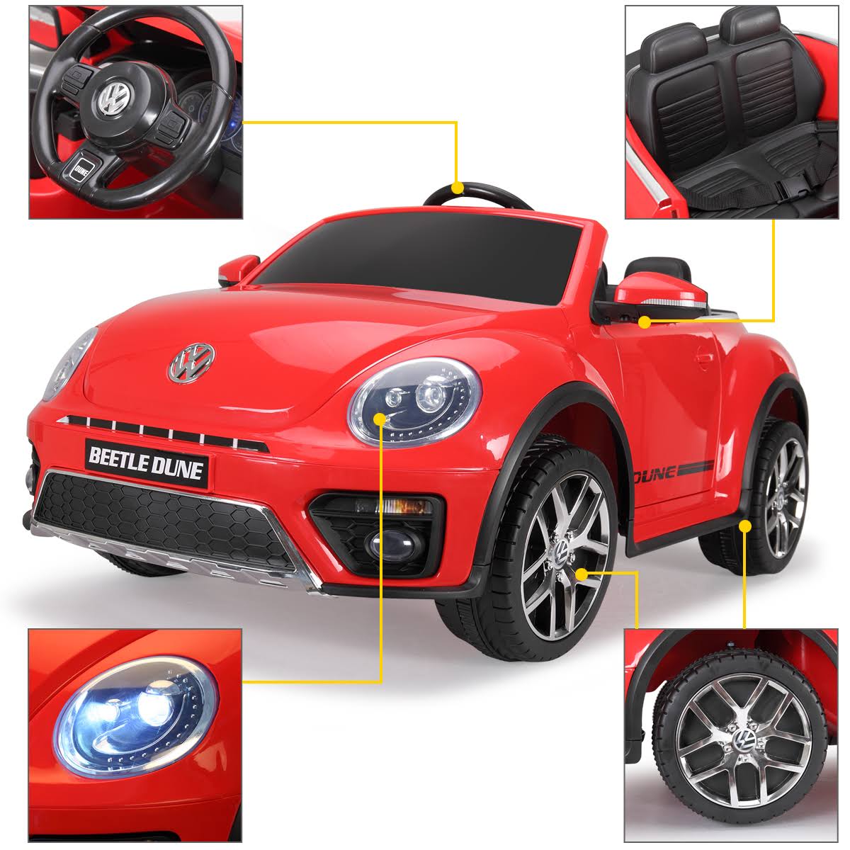 Red 12V Battery Powered Ride on Toy Car with Remote Control T500