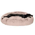 Taupe Jumbo Long Fur Donut Dog Bed Q671187