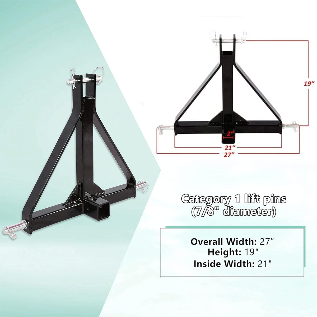 3 Point 2 Receiver Trailer Hitch Drawbar Adapter Pack of 2 P92351