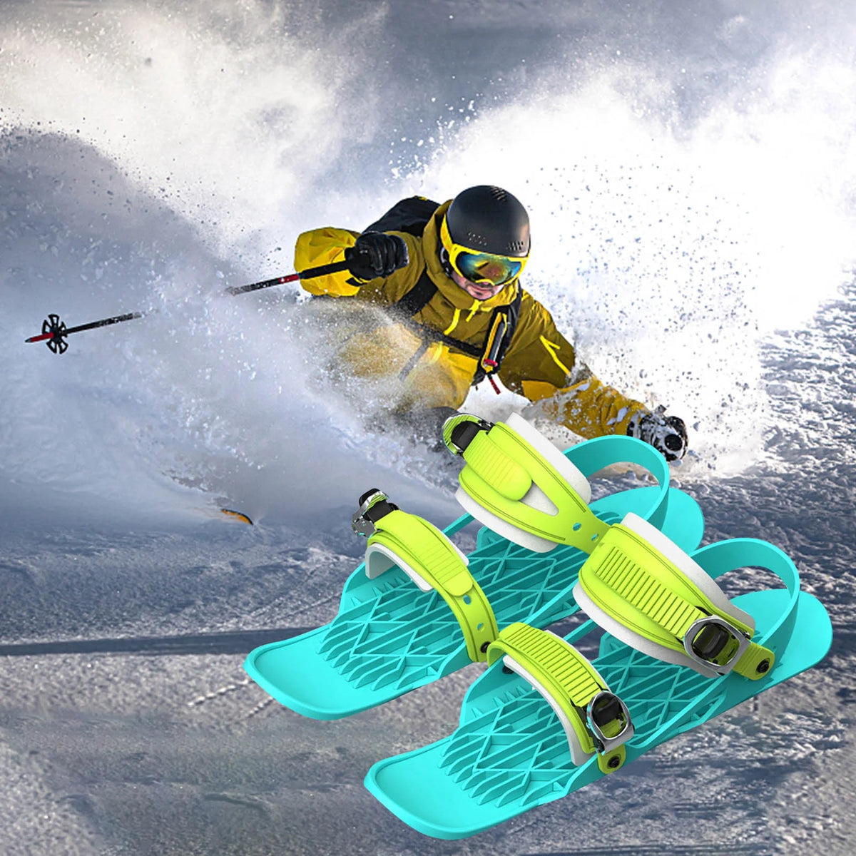 Mini Short Ski Skates Attach to Skis Boots T597