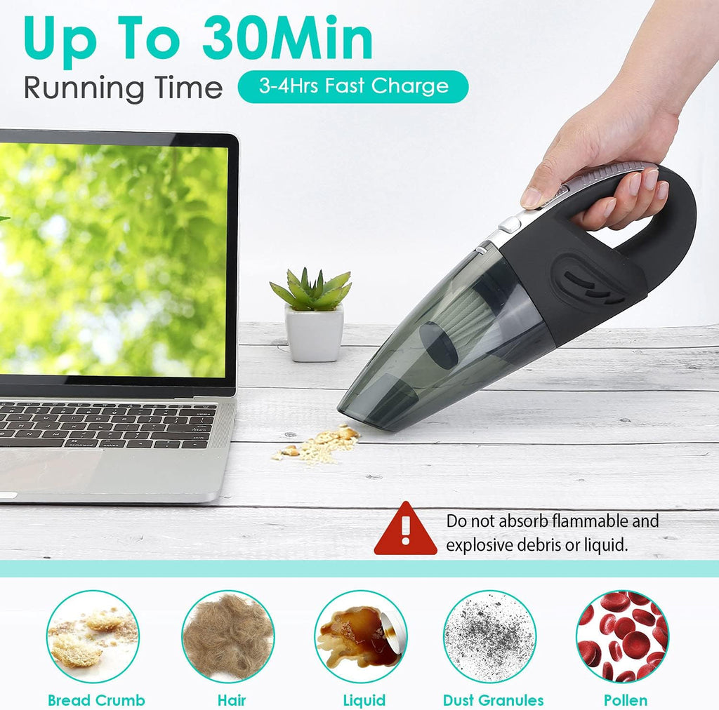 Portable Handheld Vacuum Cleaner Cordless Rechargeable Mini Car Vacuum Wet Dry Pack of 2 G813