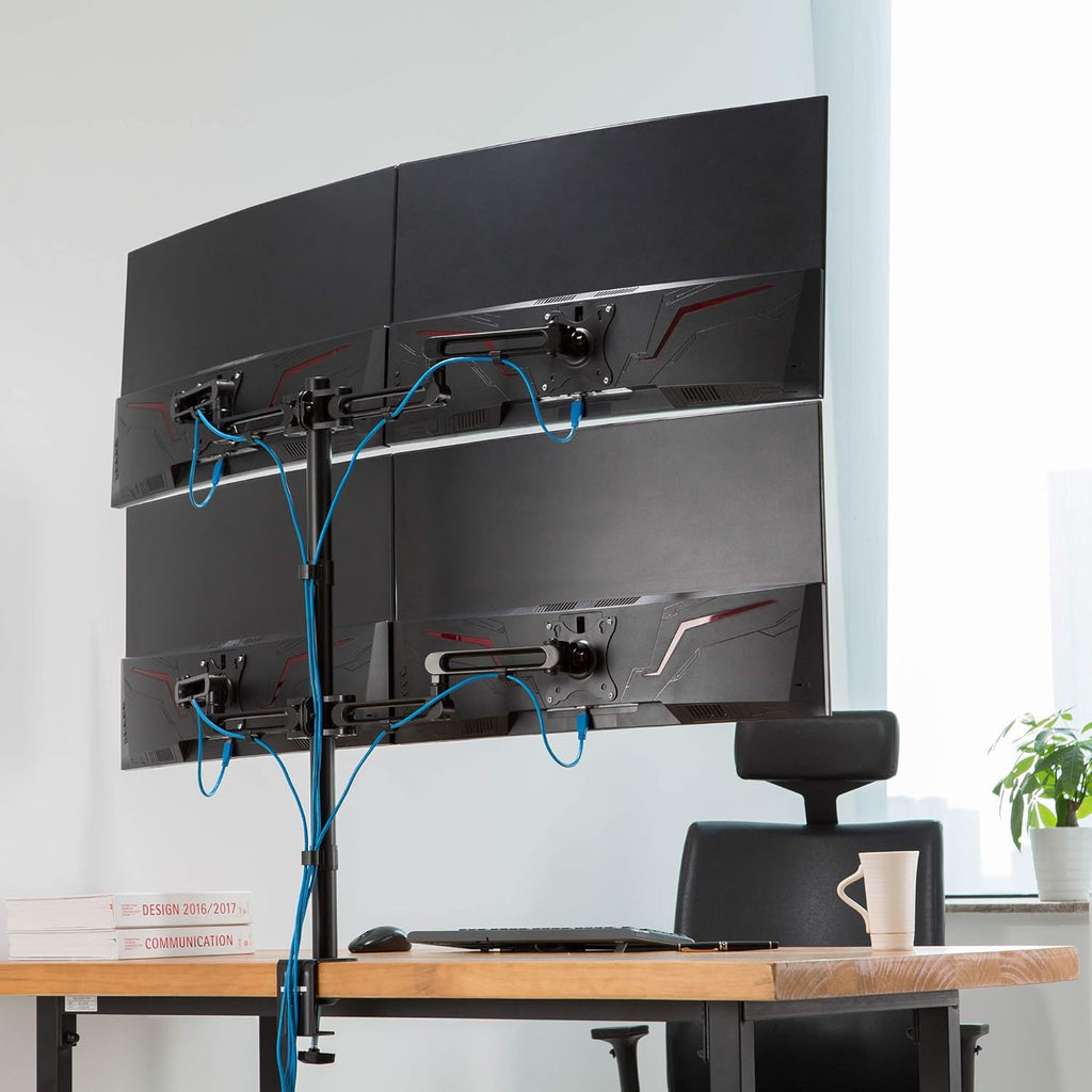 Quad Monitor Desk Stand with 4 Articulating Arms W560