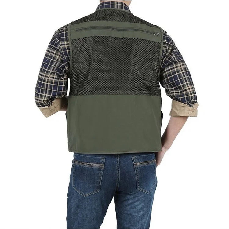 Blue Mesh 16 Pockets Quick Dry Fishing Vest H4762