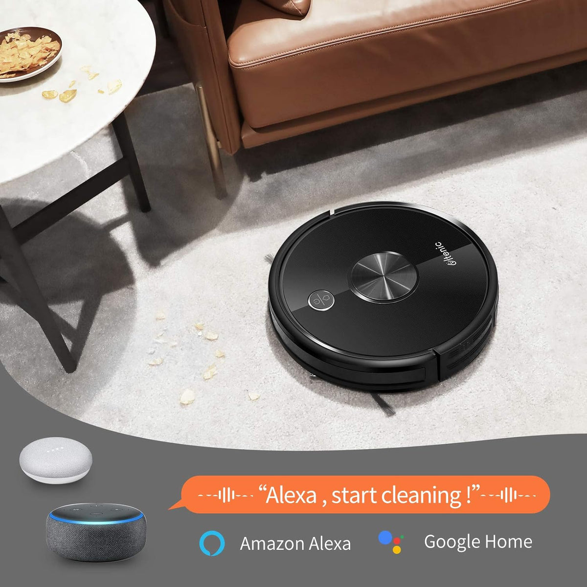 2500Pa Robot Vacuum and Mop with Boundary Strips H761517