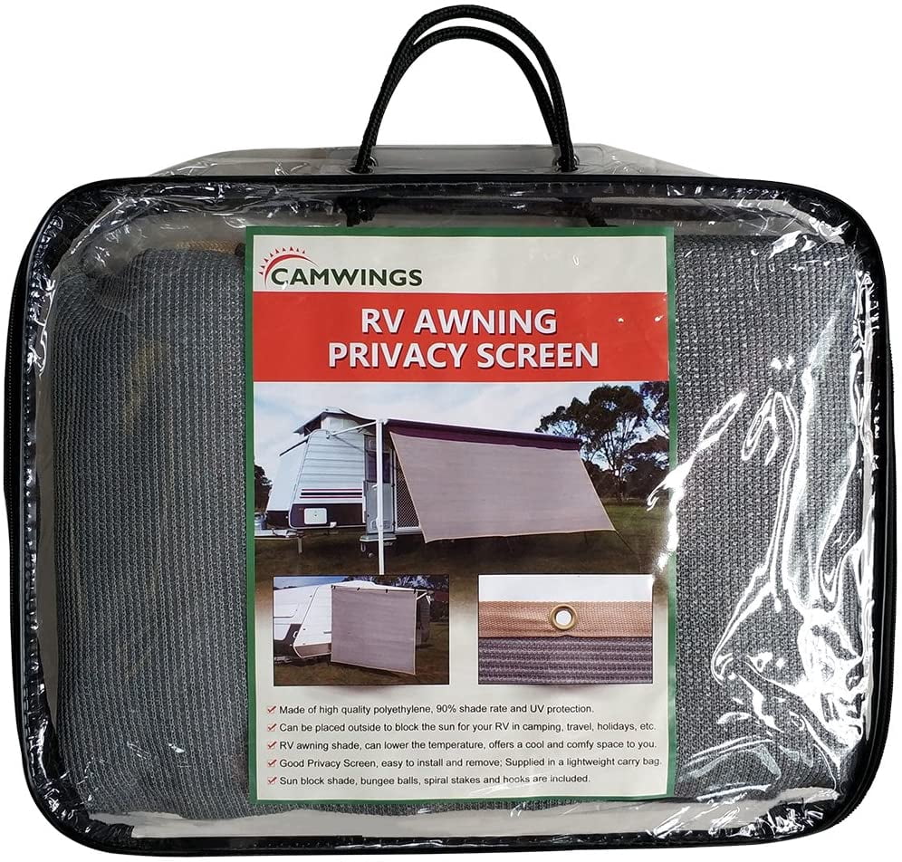 RV Awning Privacy Screen Shade Panel Kit, Grey, 10 x 10ft H34697