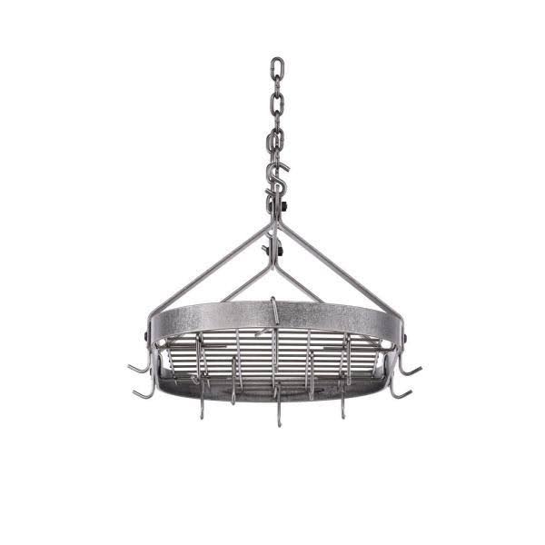 Hammered Steel Oval Pot Rack W259