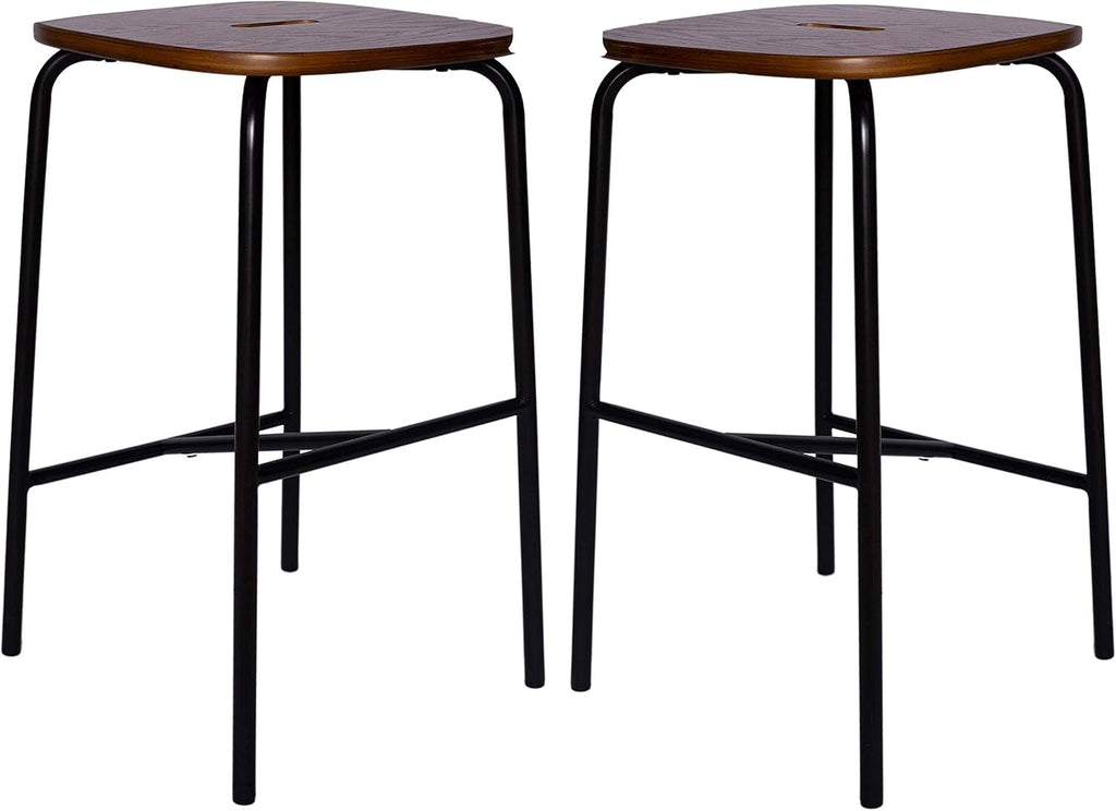 White Round Barstool Set of 2 Q55722