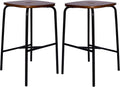 White Round Barstool Set of 2 Q55722