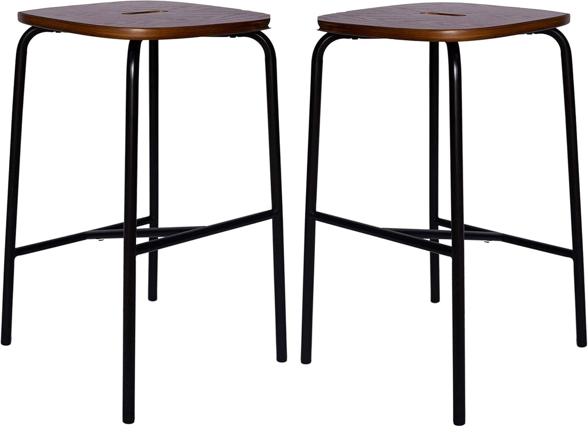 White Round Barstool Set of 2 Q55722