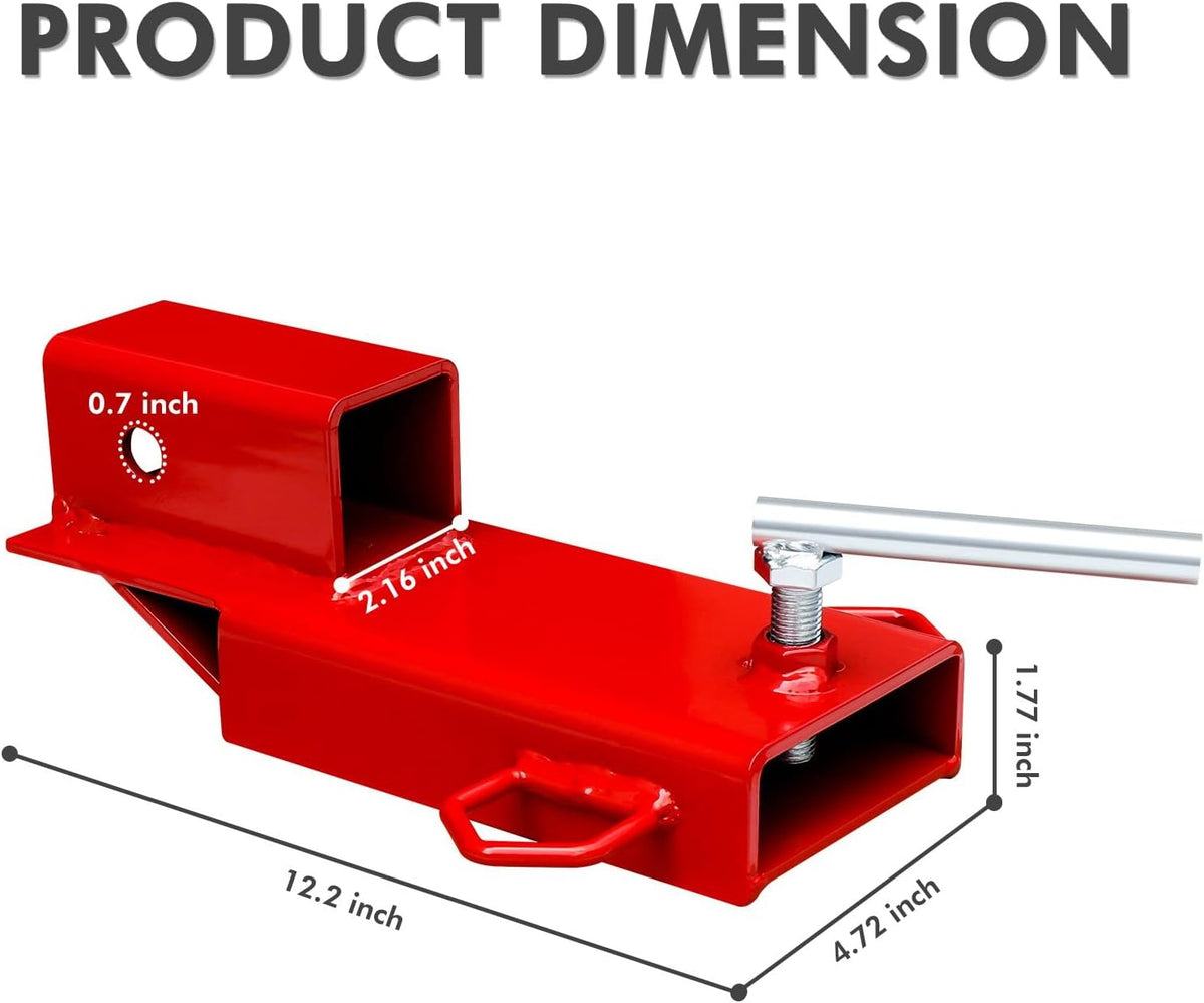 2" Receiver Trailer Towing Adapter with Chain Red Pack of 2 H33836