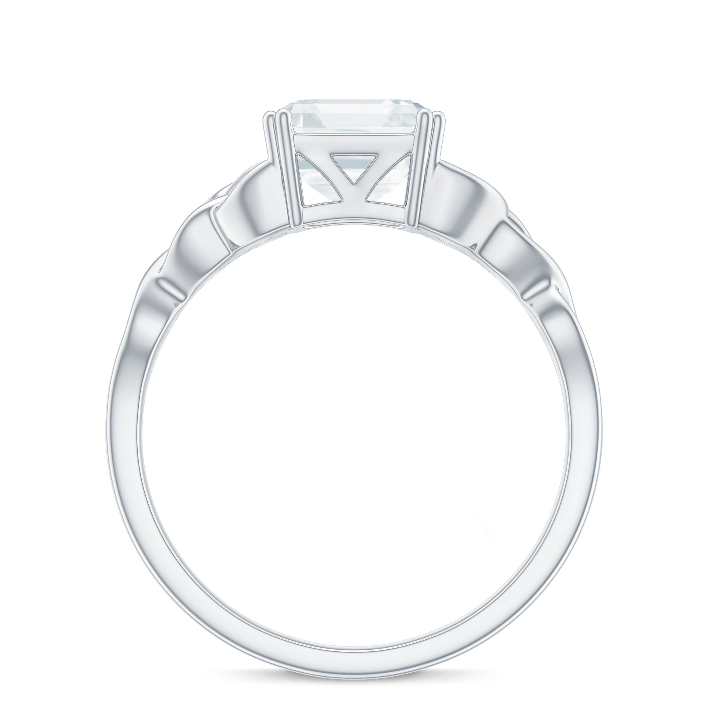 2 CT Asscher Cut Moissanite Solitaire Engagement Ring, 925 Sterling Silver, US 11.00 Q441986