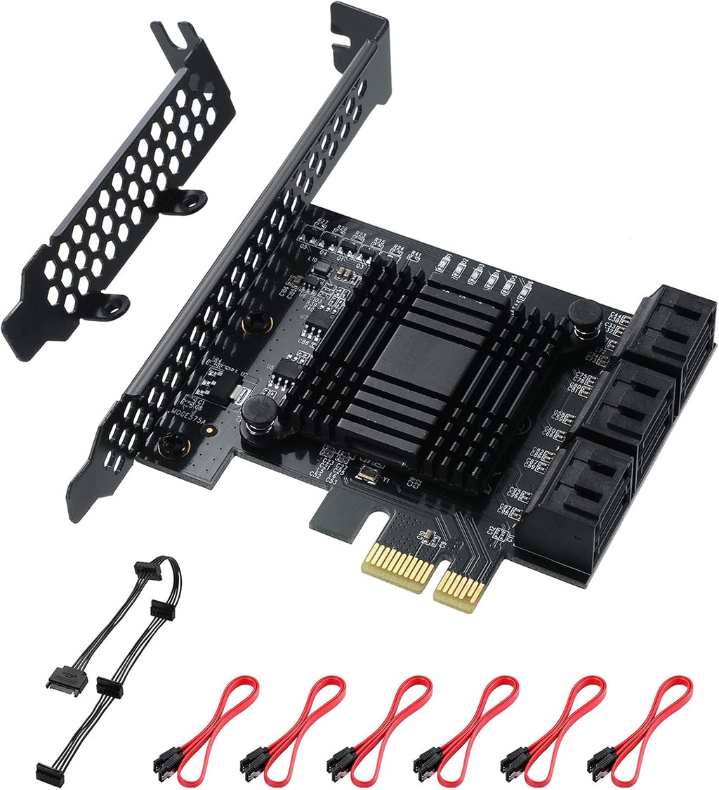 24 Port PCIe SATA 3.0 Card with SATA Cables and Power Splitter Cable G95510