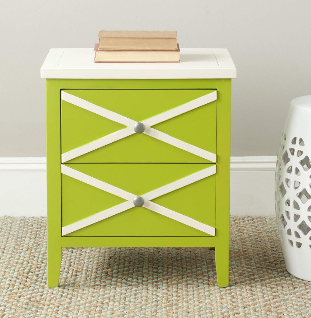 Lime Green 2-Drawer Side Table F7972