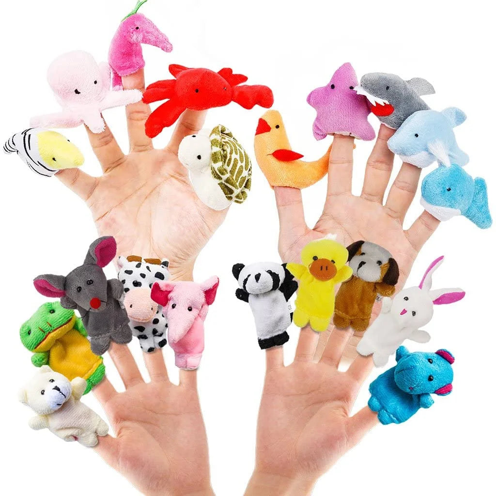 20 PCS Soft Velvet Animal Finger Puppets Toys P55620