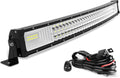 22 Inch LED Light Bar Triple Row Curved Combo Beam 270W 27000LM Off Road Driving Lights with Mounting Bracket Pack of 2 K556