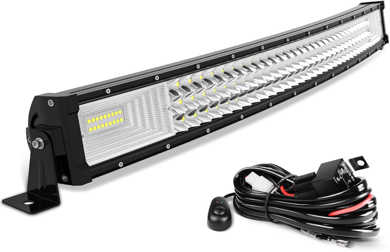 22 Inch LED Light Bar Triple Row Curved Combo Beam 270W 27000LM Off Road Driving Lights with Mounting Bracket Pack of 2 K556
