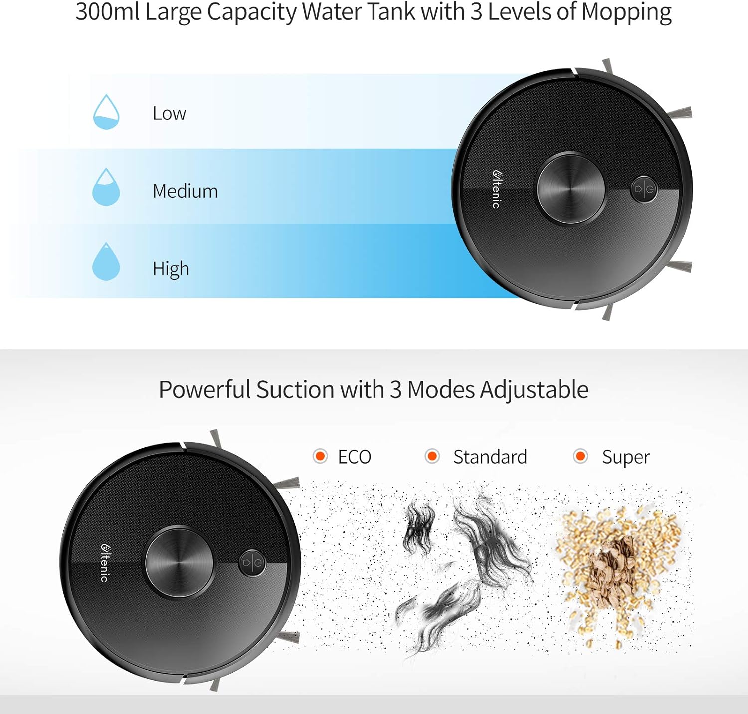 2500Pa Robot Vacuum and Mop with Boundary Strips H761517