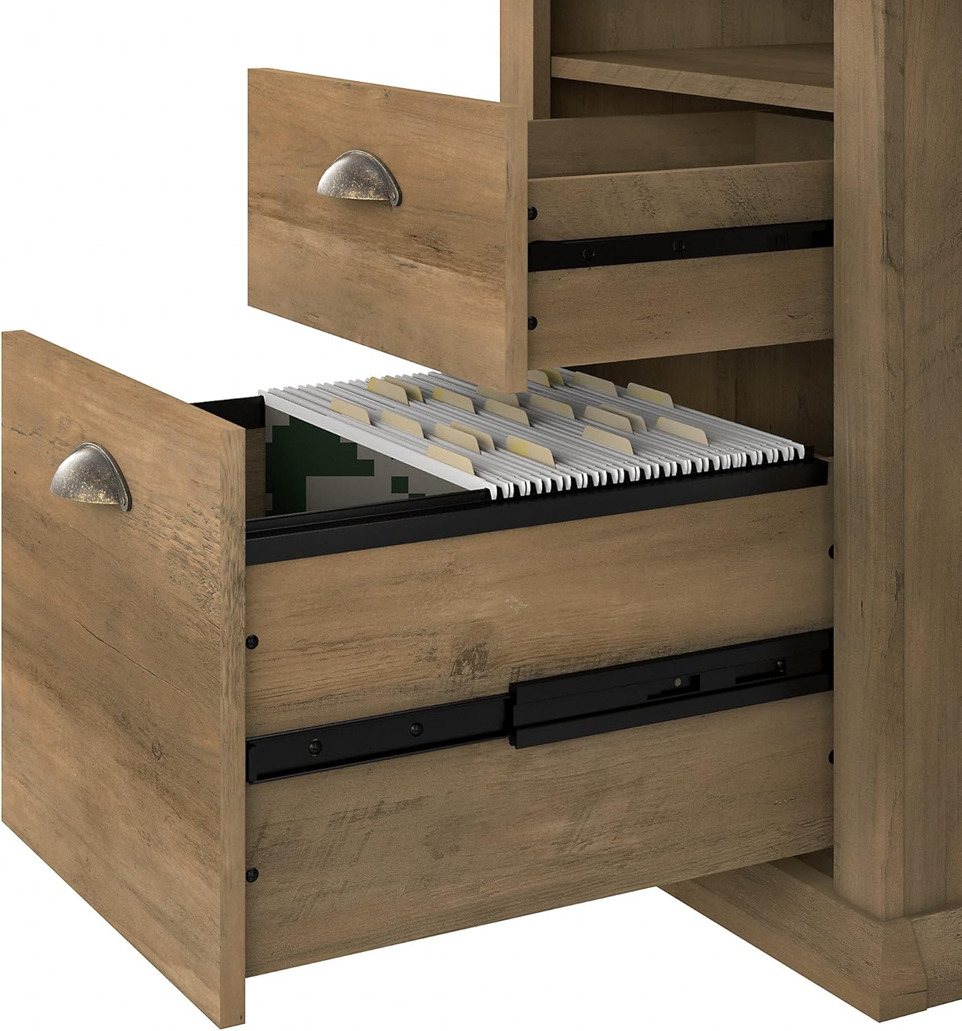 50W Reclaimed Pine Home Office Desk with 5 Shelf Bookcase G2728
