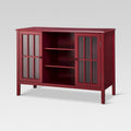 Red 2 Door Storage Cabinet with Center Shelves I9803