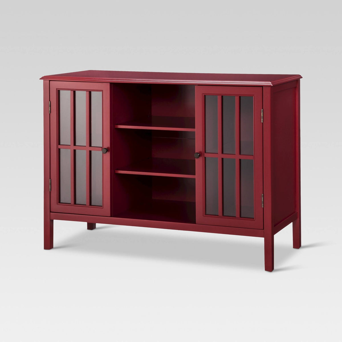 Red 2 Door Storage Cabinet with Center Shelves I9803