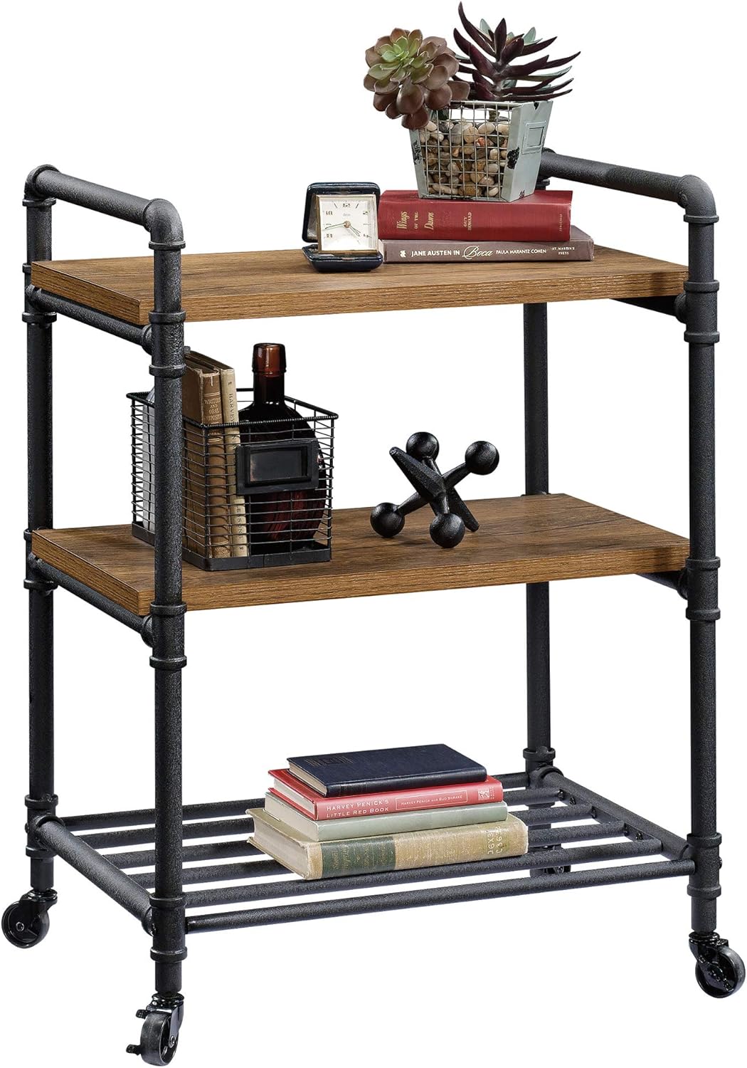 Multi-Purpose Cart, Checked Oak Finish L2639