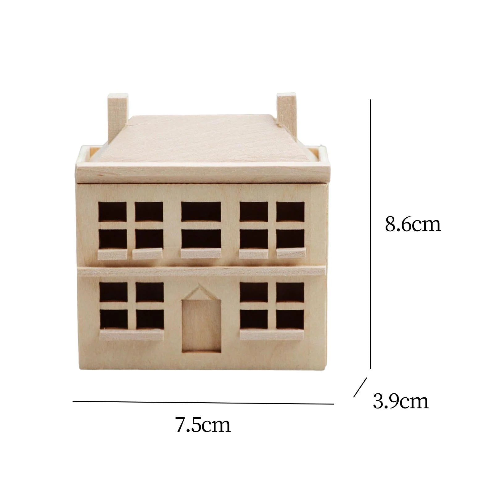 1/12 Dollhouse Villa House Handcraft Unpainted Miniature T318280
