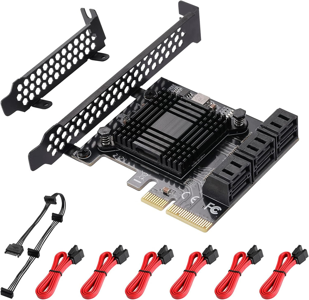 24 Port PCIe SATA 3.0 Card with SATA Cables and Power Splitter Cable G95510