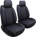 5 Car Seat Covers Full Set Waterproof Leather Universal Black U126625
