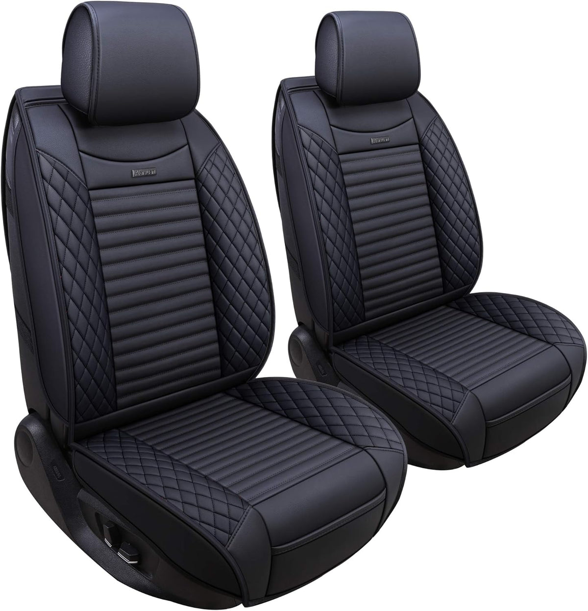 5 Car Seat Covers Full Set Waterproof Leather Universal Black U126625