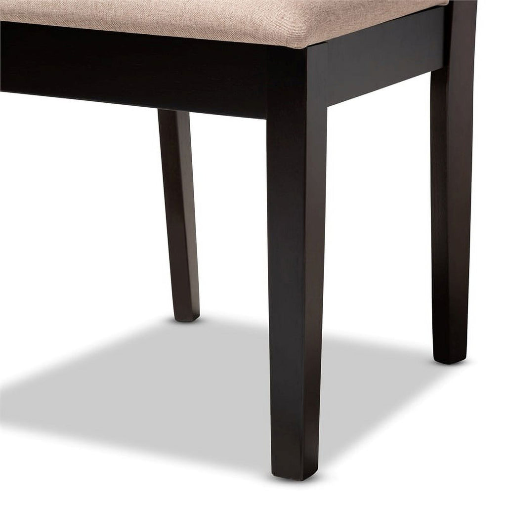 Mid-Century Wood Dining Chair in Sand and Brown (Set of 4) C524