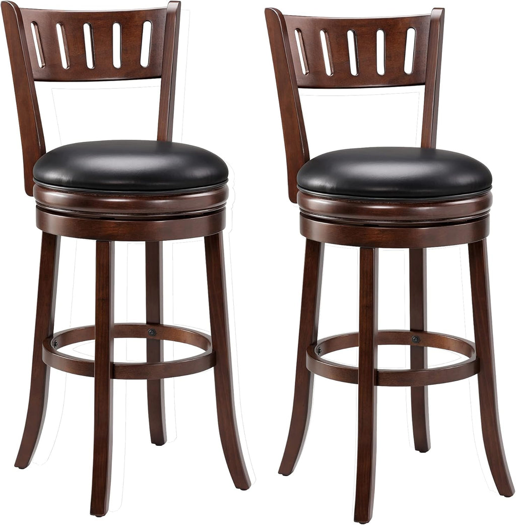 Cappuccino Swivel Counter Height Barstool 24 Inch Seat Height Set of 2 A758649