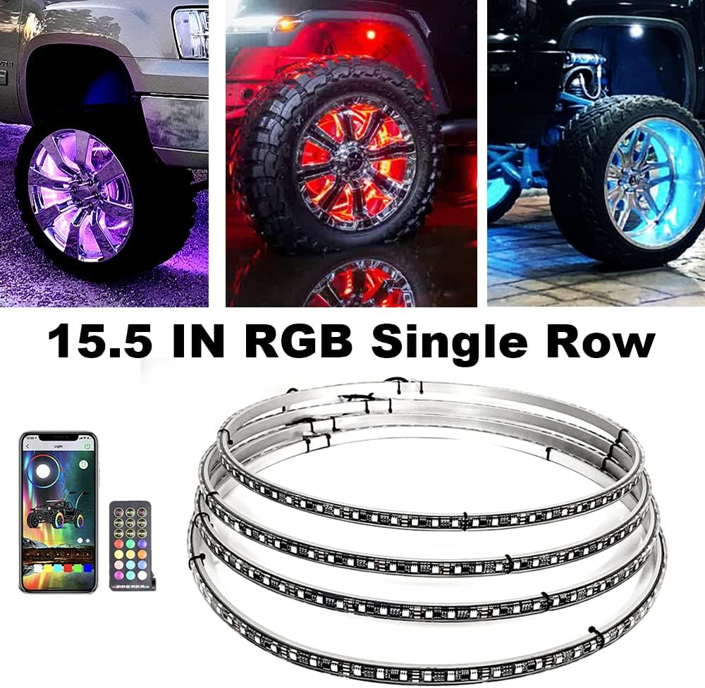 15.5 in Single Row Wheel Lights Kit (4pcs) with Turn Signal and Braking Function P93623