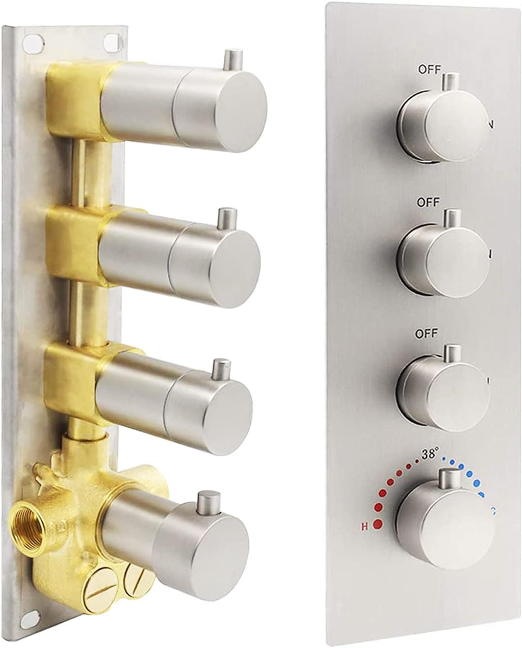 Solid Brass Chrome Trim Thermostatic Shower Diverter Valve J71413