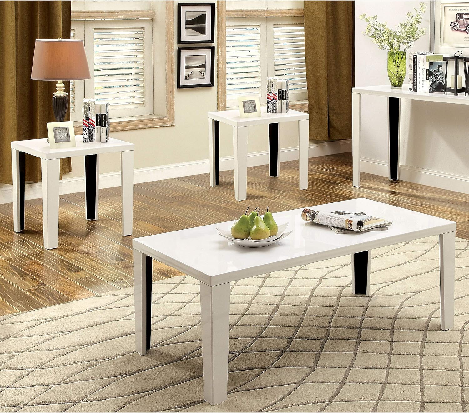 3-Piece Accent Table Set Black C1061
