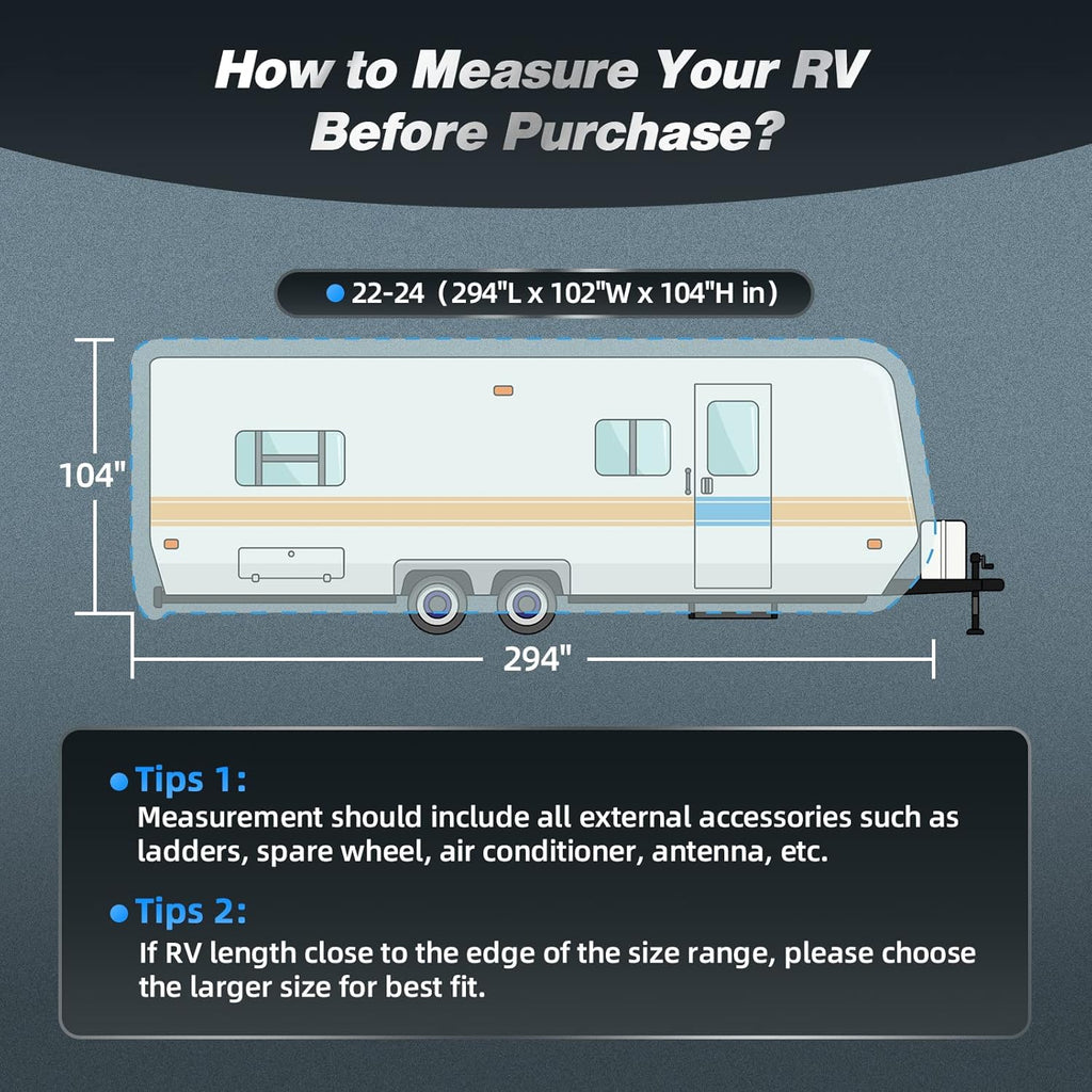 Silver Coating Travel Trailer RV Cover for 27-30 ft Q4114