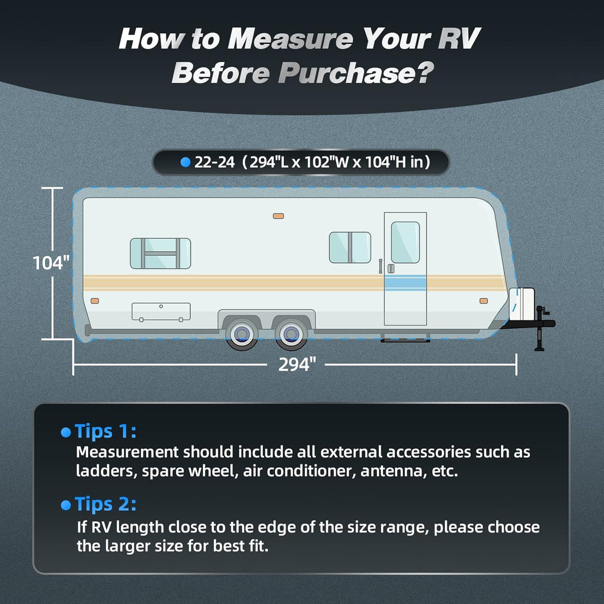 Silver Coating Travel Trailer RV Cover for 27-30 ft Q4114