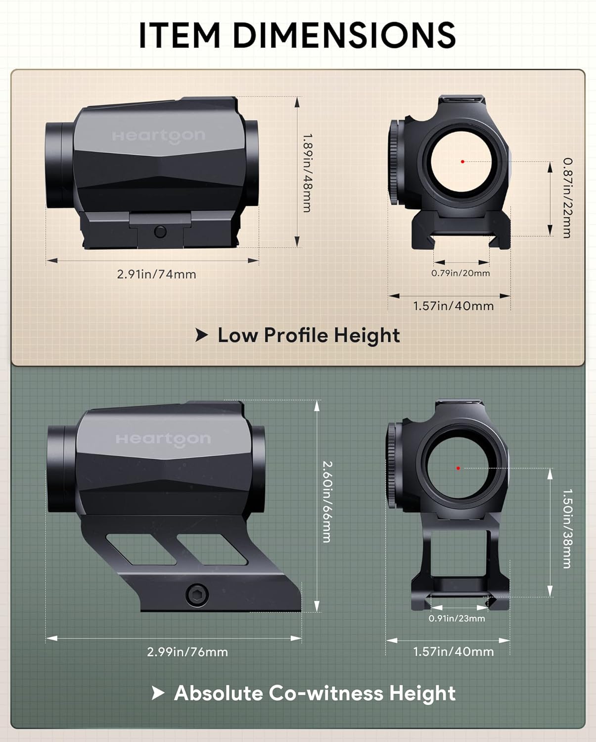 Red Dot Sight 1x21mm 2 MOA with Riser Pack of 2 N23226