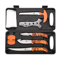 8 Pieces Hunting Deer Knife Set with Nylon Belt Sheath U200339