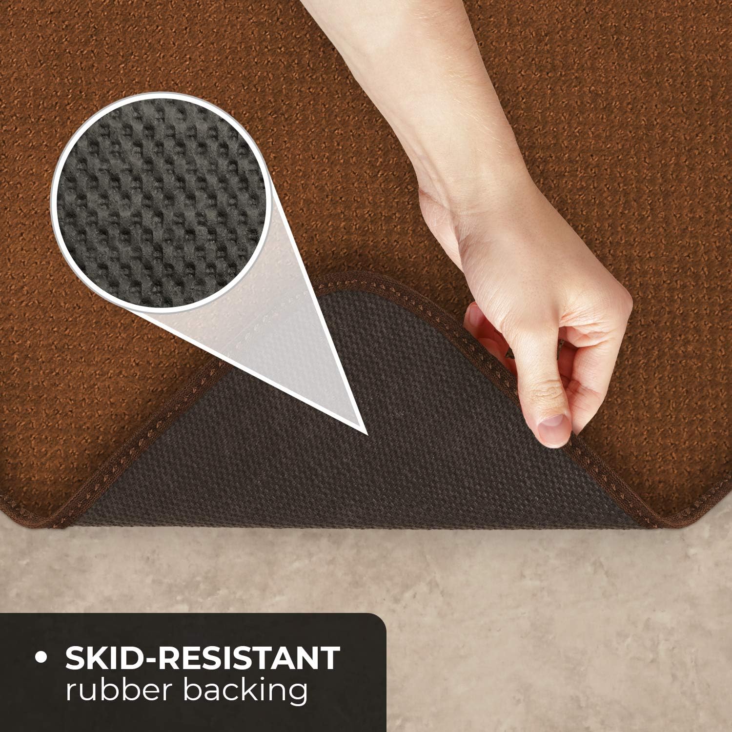 Toffee Brown Skid-Resistant Carpet Runner 8 Feet X 36 Inches P860723