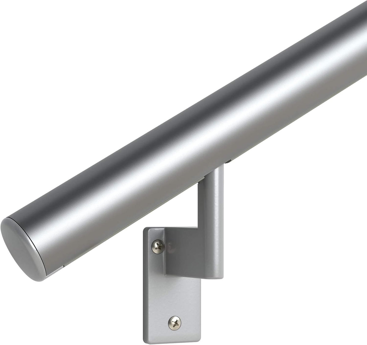 Satin Black Anodized Aluminum Handrail Kit with Wall Brackets and Endcaps L13545