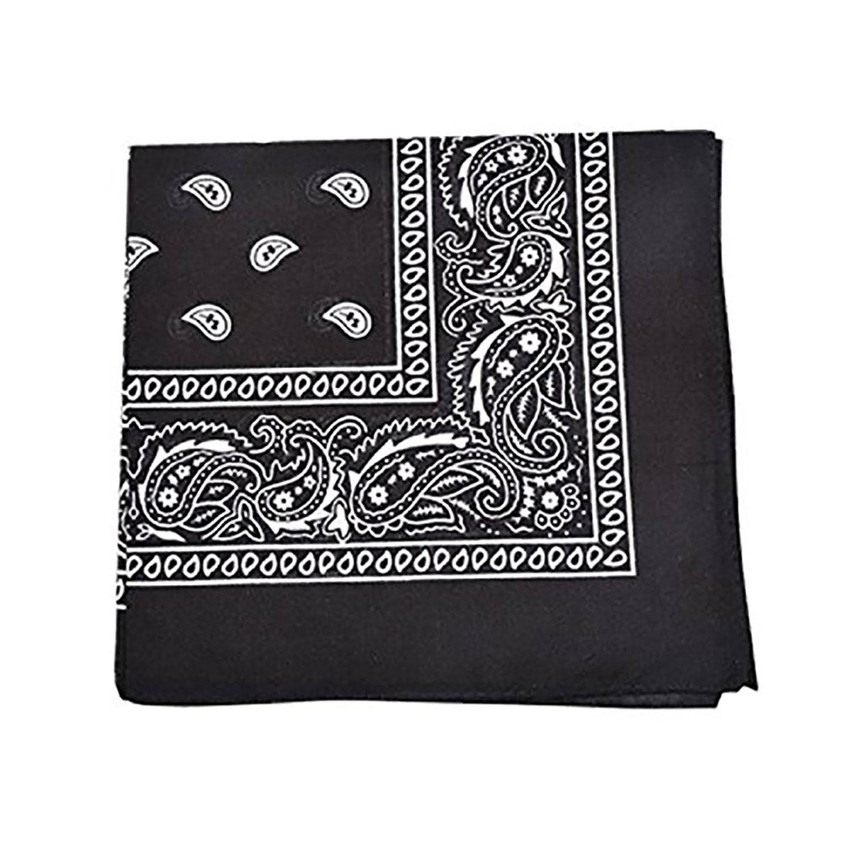 250 Pack Black and Red Paisley Polyester Bandanas A210