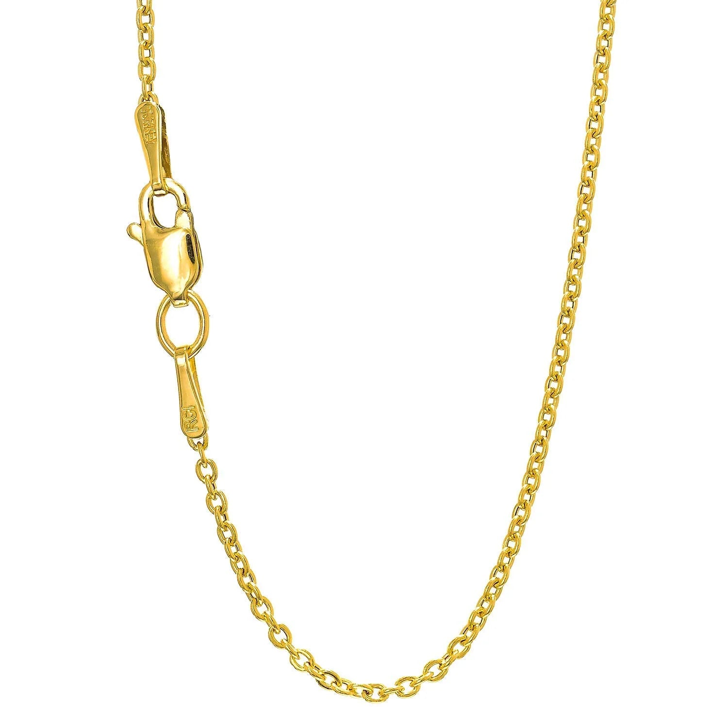 14k Yellow Gold 1.5 mm Chain Necklace, Lobster Claw Clasp - 16 Inches, 1.3gr. O394